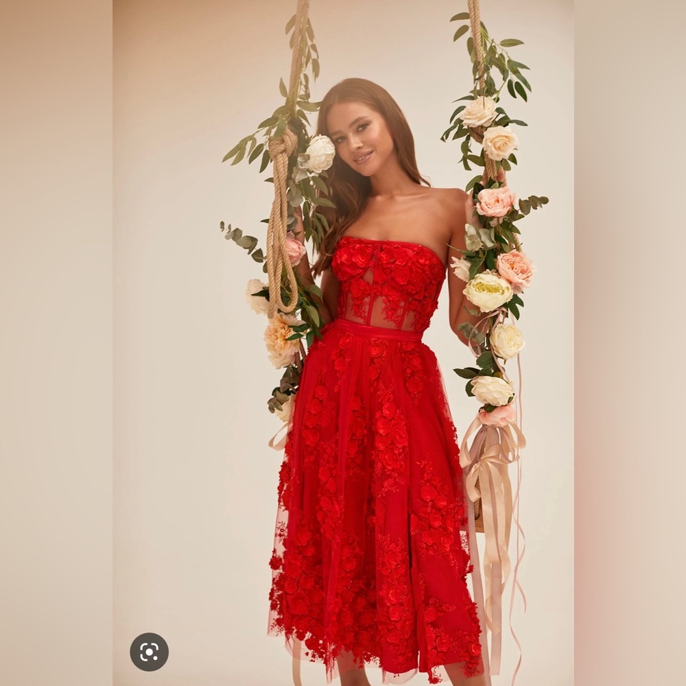 Red Alamour the Label midi dress